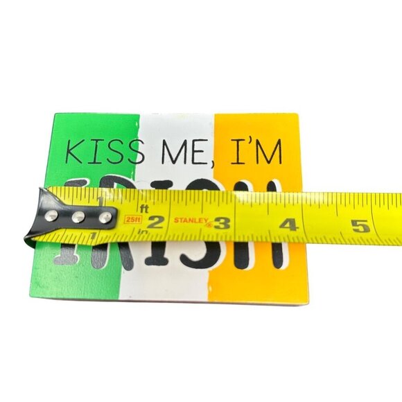 Kiss Me Irish Wooden Sign Block Decor St Paddy Tiered Tray Table Top St Patrick - Picture 5 of 8